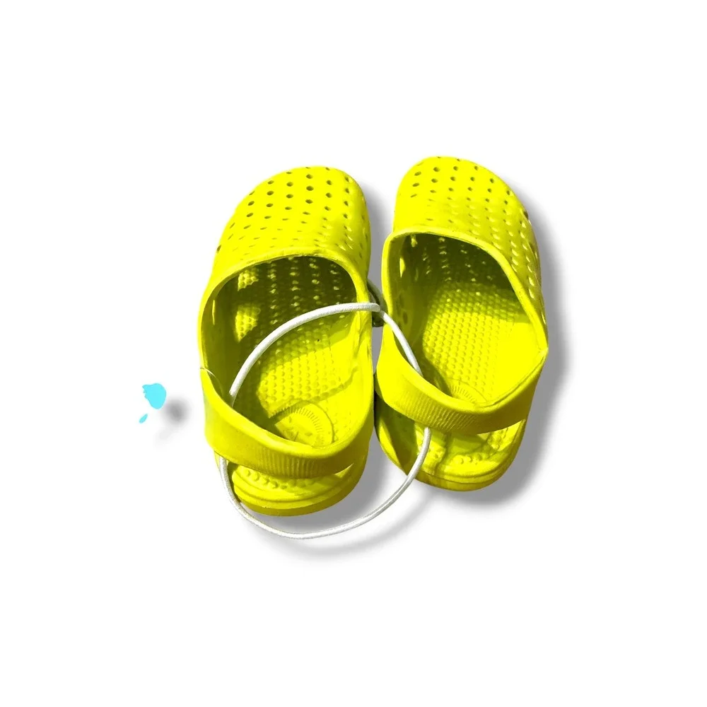 Totes Everywear Clog Sandals‎ Toddler 5-6T Neon Yellow Waterproof Slip On NEW